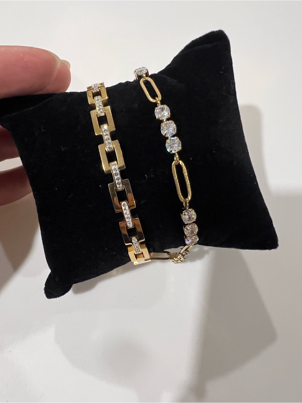 Gold-Tone Crystal Link Bracelet Set